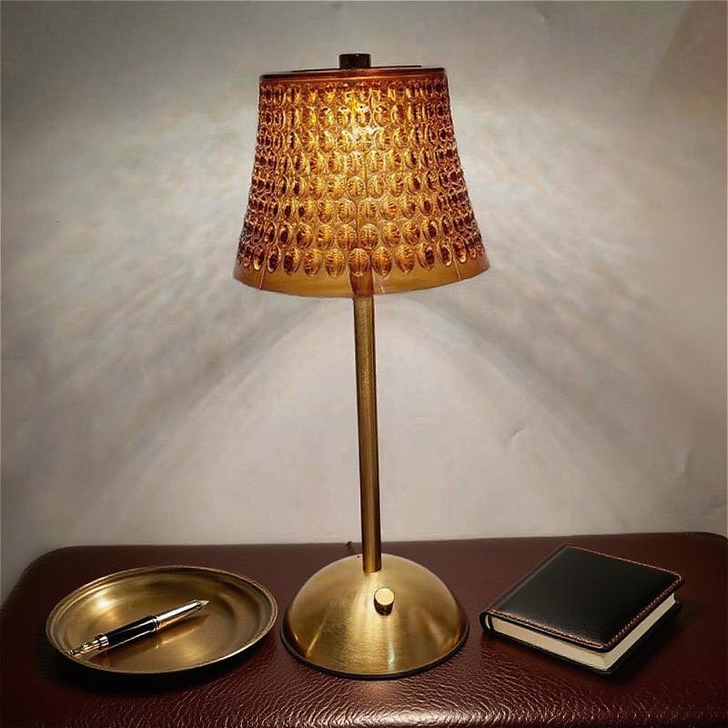 Light Luxury Table Lamps Retro Crystal Desk Lamp Charging Touch Bedside Lamp Bedroom Bedside Night Light Restaurant Decoration