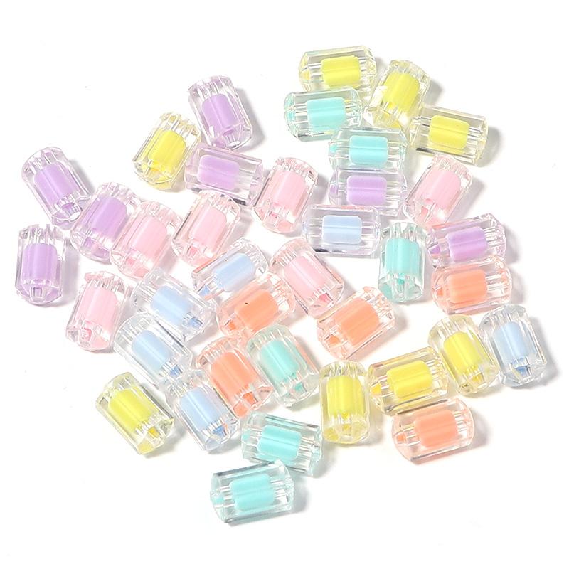 50pcs/lot Colored Acrylic Round Beads Loose Spacer Star Flower Pumpkin Bead For Girls DIY Charm Jewelry Making Bracelet Necklace