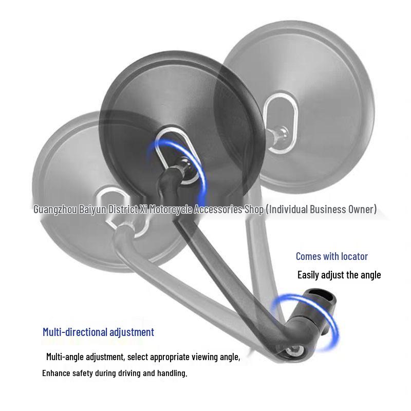 Retro Motorcycle Metal Rearview Mirror with Large Field of View for Electric Vehicles