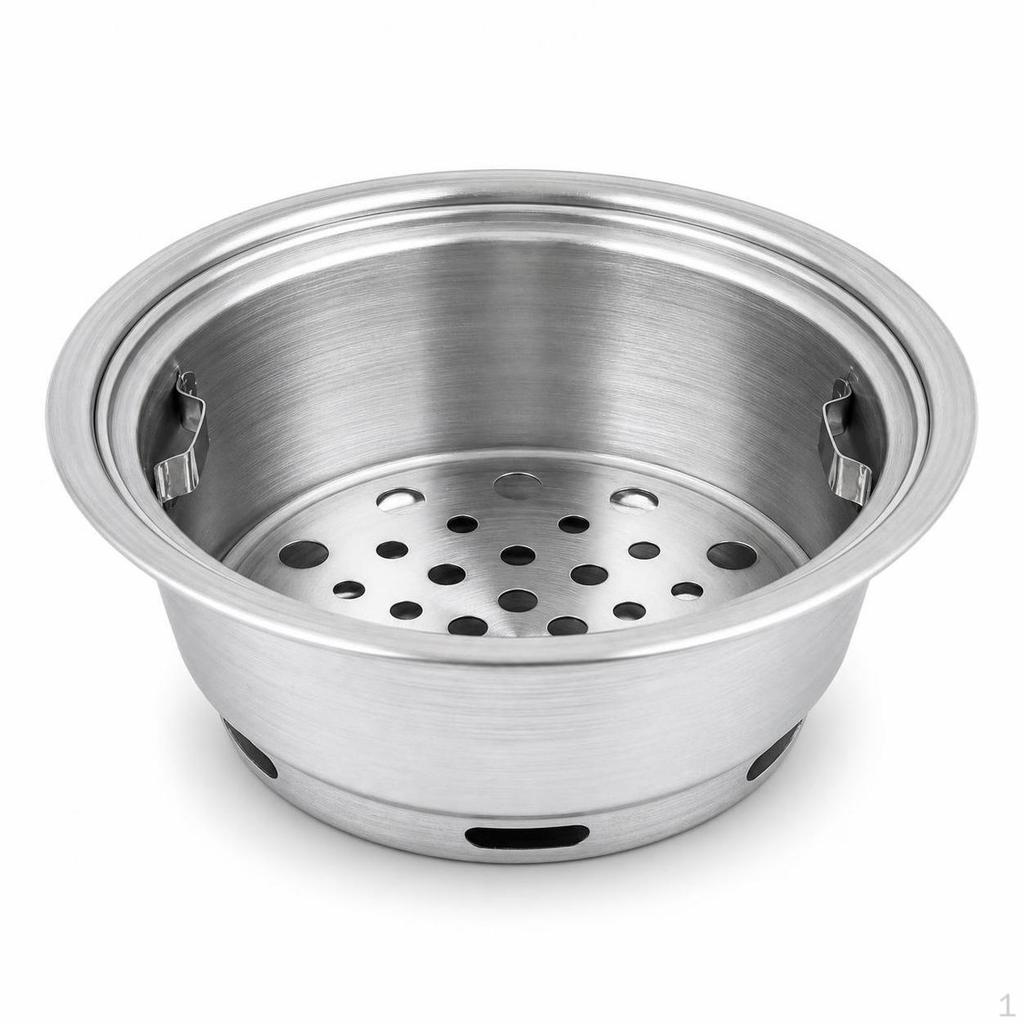 Korean Style Thickened Stainless Steel Charcoal Grill Basin for Commercial Outdoor Use Small Top
