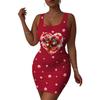 Boho Chic 3D Print Sleeveless Bodycon Midi Dress U-Neck Ethnic 2025 Womens Fashion