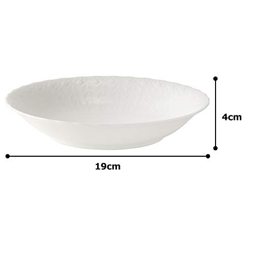 NARUMI Silky White 19cm Coupe Soup Plate, Bone China, 9968-1528