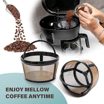 4 Cup Basket Style Coffee Filter Reusable Coffee Filter Permanent 304 Stainless Steel Filter Coffee Replacement Coffee