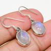 Natürlicher Regenbogen-Mondstein Edelstein 925 Sterlingsilber Ohrring 1,25" E3S54