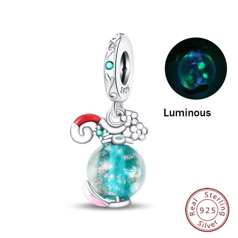 Copper Luminous Apple Lantern Elf Deer Pendant Balloon Rainbow Donut Charms Beads Fit Qikaola Bracelets Diy Jewelry