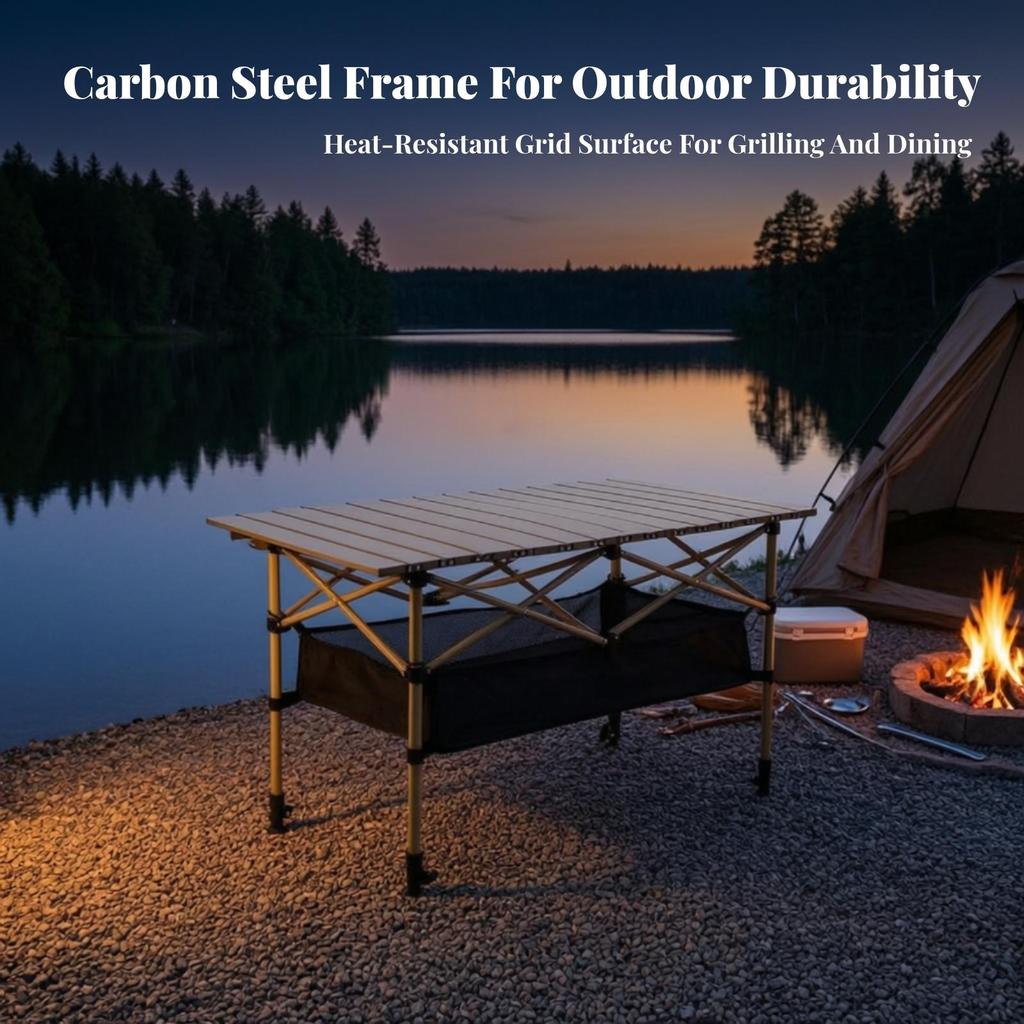 Compact Folding Camping Table Easy to Clean Furniture for Barbecues