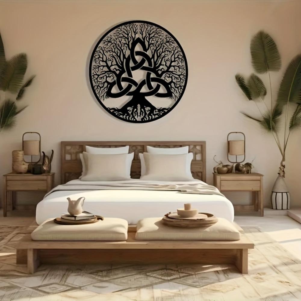 Tree of Life Celtic Knot Metal Wall Decor 2D Flat Modern Home Art Irish Style Unique Love Knot Design Housewarming Gift