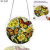 2D Flat, 1pc, 2D Flat Design Featuring a Stained Glass-style Butterfly and Flowering Shrub Theme, 2D Flat Acrylic Suncatcher Window Hanging Ornament, 