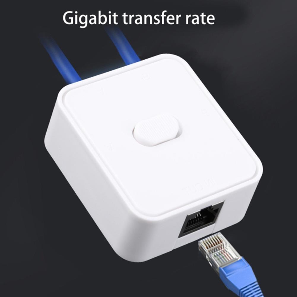 2 Port RJ45 Gigabit Network Distributor Network Switch Selector 1000Mbps Network Switcher Splitter 2 in 1 Out/1 in 2 Out