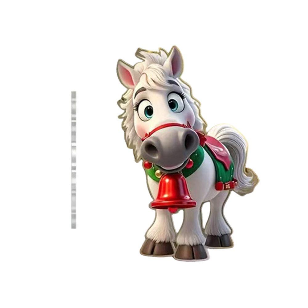 2D Flat Horse Pendant Ballerina Xmas Tree Hanging Ornament Car Rearview Mirror Pendant  Bag Charms