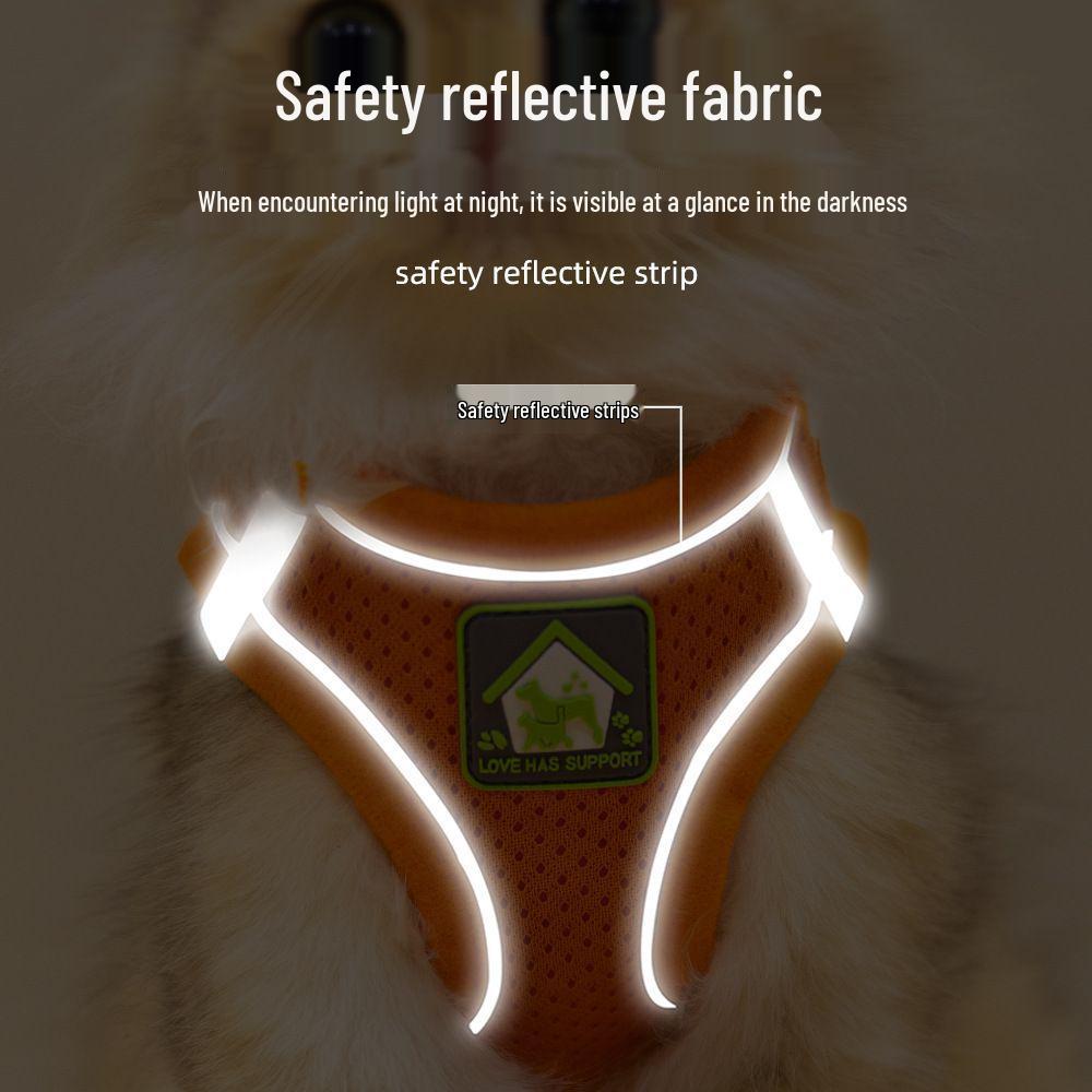 Reflektierendes Atmungsaktives Weste-Style Hund & Katze Geschirr und Leine