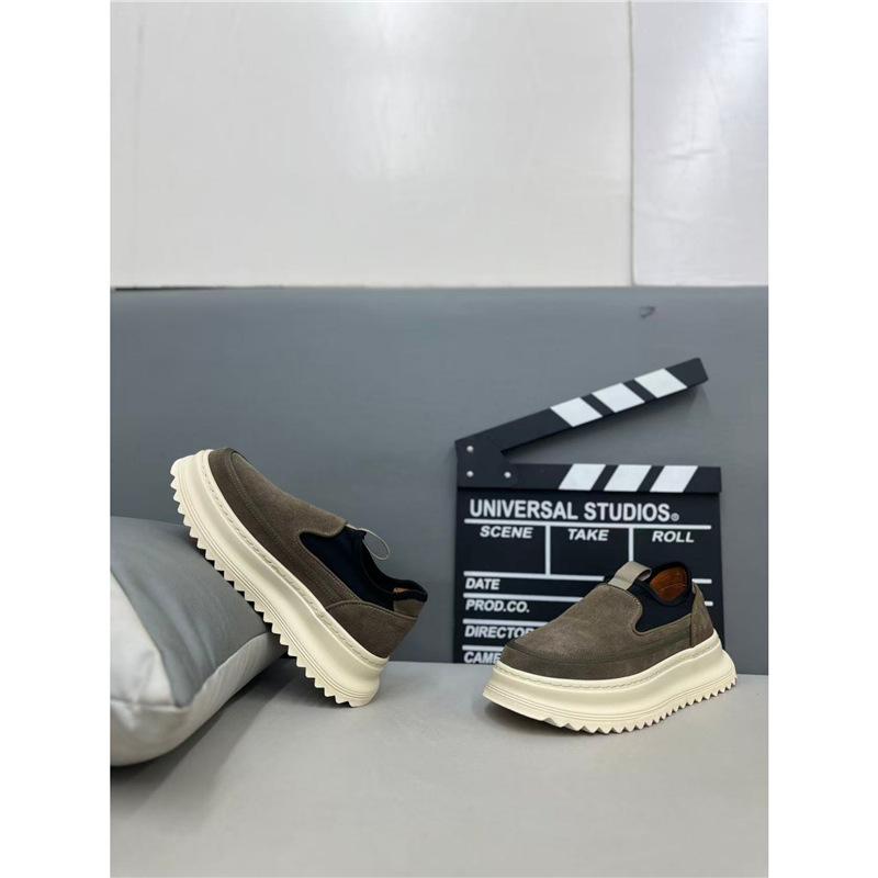 Autumn new breathable leather thick-soled comfortable lace-up casual board shoes cr