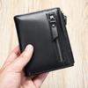 MVA Genuine Leather Mens Wallet Man Zipper Short Coin Purse Brand Male Cowhide Credit&id Wallet Multifunction Small Wallets