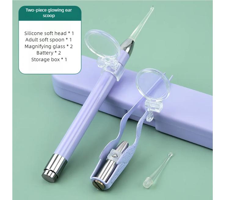 

Ear Cleaning Kit With Led Light Ear Wax Removal Kit For Kids And Adults Earwax Spoon Digger & Tweezers Ear Cleaning Tool Set