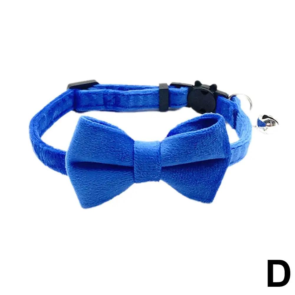 

Suede Bow Collar Solid Color Bowknot Puppy Chihuahua with Bell Cats Accessories Bow Buckle Collars Pets Adjustable Safety T C6B7