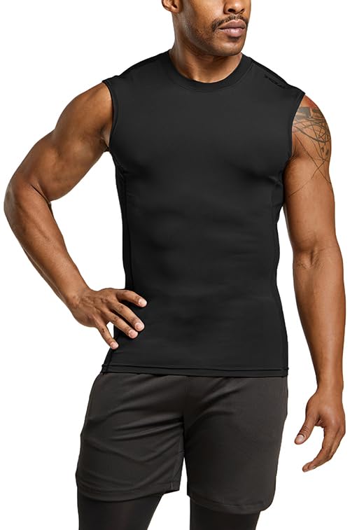 Tesla Sleeveless Compression Tank Top with UV Protection and Ideal for and As a Base Layer or Undershirt for Model Men's Quick-Drying Sweat-Wicking,