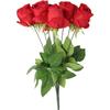 Bouquet of 9 High-quality Artificial Roses 45cm, Red