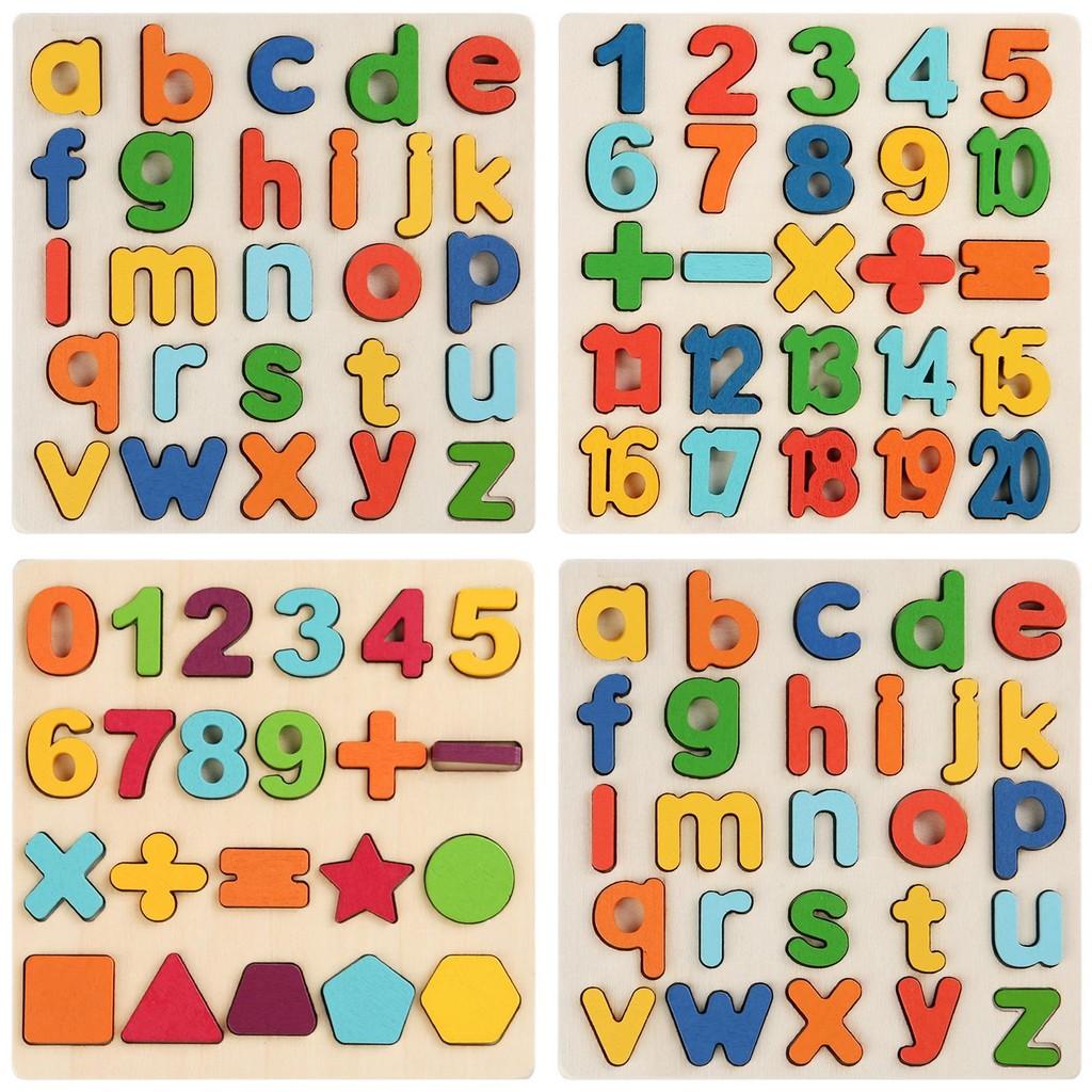 Wooden Montessori Number And Letter Puzzle For Early Childhood Learning And Cognitive Development