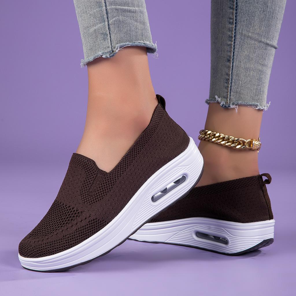 New Women's Shoes Flying Flag Cloth Shoes Spring and Summer Platform Leisure One Pedal Muffin Shoes Sports Leisure