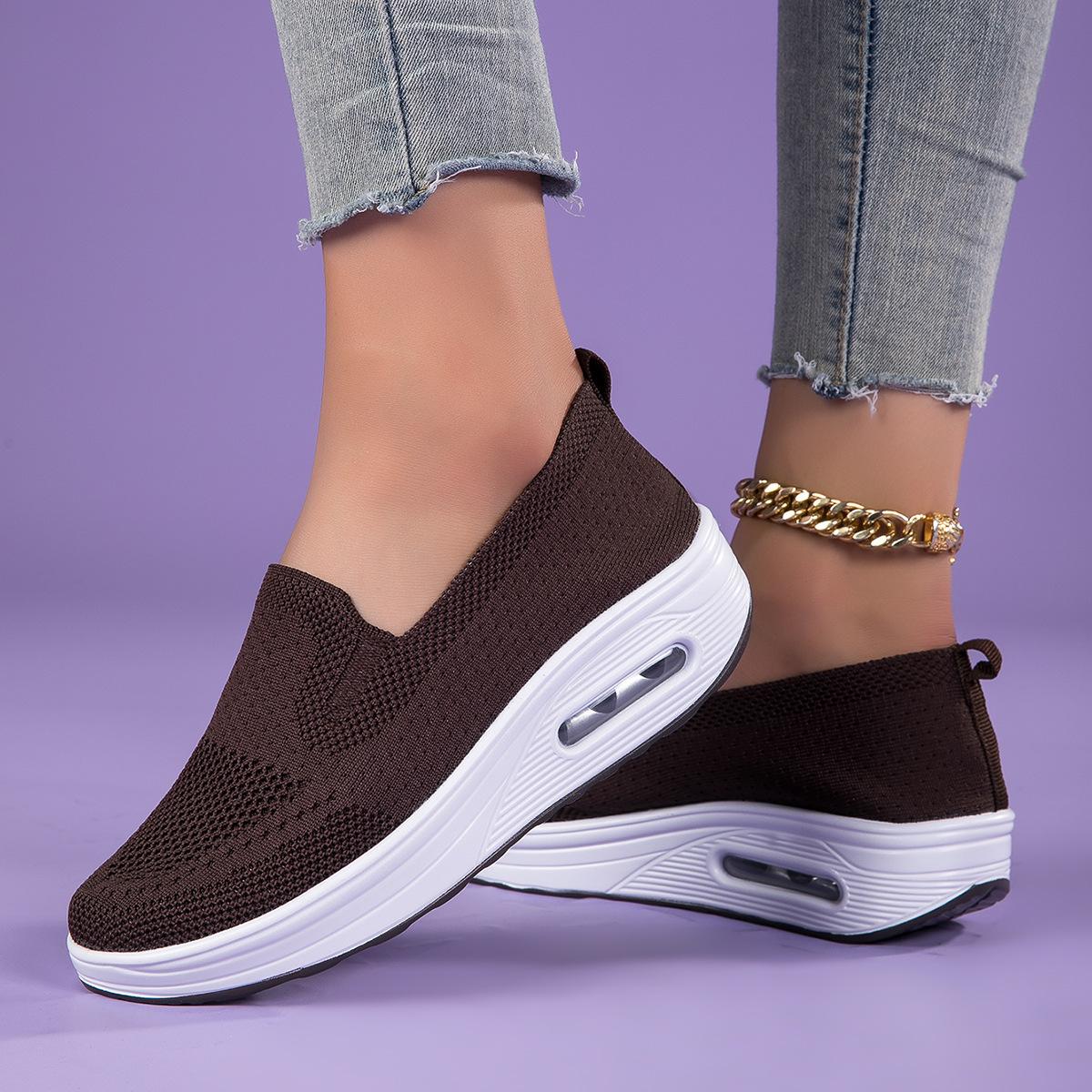 

Новая женская обувь, парусиновые туфли с принтом флага, весенне-летняя платформа, повседневная обувь на одной педали, обувь на маффиновой подошве, спортивный стиль 44 коричневый