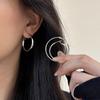 Round Plain Ring Earrings Personality Exaggerated Earrings Simple Atmospheric Earrings