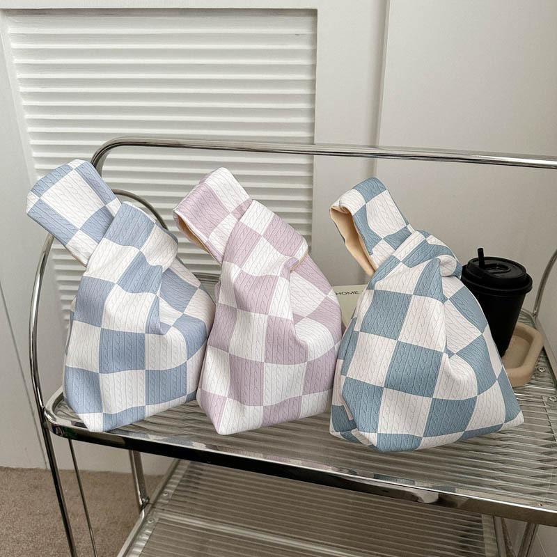 Japanese Simple Wrist Bag, New Retro Plaid Key Storage Bag, Small Bag for Work with Baby