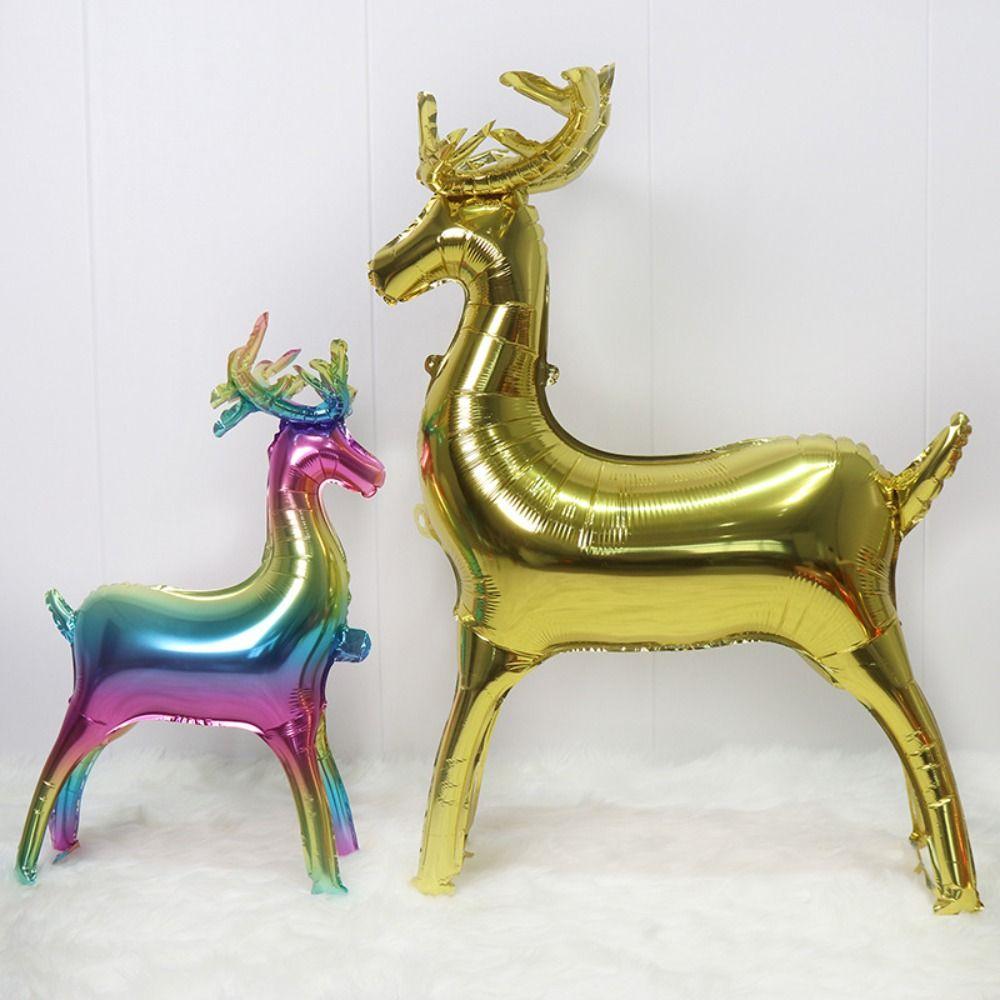 Inflatable Christmas Sleigh Balloon Deer Elk Aluminum Film Balloon Christmas Elk Balloon  New Year