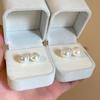 Manto Pearl Stud Earrings: French Retro Style, Versatile 2024 Design for Women