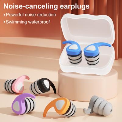 2 ks Silikónové štuple do uší na redukciu hluku Umývateľné Vodotesné Opakovane použiteľné Ochrana sluchu Plávanie Koncerty Práca Štúdium Spanie Tiché štuple do uší