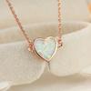 French Rose Gold Heart Shaped Necklace with European and American Style Simple and Fashionable Temperament