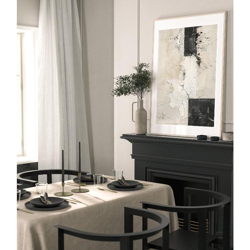Set of 3 Prints, Geometric Abstract Art, Black Neutral Beige, Living Room Wall Art Poster Prints Home Decor Room Decor Aesthetic
