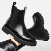Winter velvet cotton platform Martin boots medium and high top leather shoes British style Chelsea leather boots sleeve men's cotton shoes