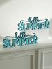 1pc Blue Summer Wooden Sign Decor, "Hello Summer" Letters Ornament, Rustic Tabletop Decoration for Home Bedroom Living Room Gift