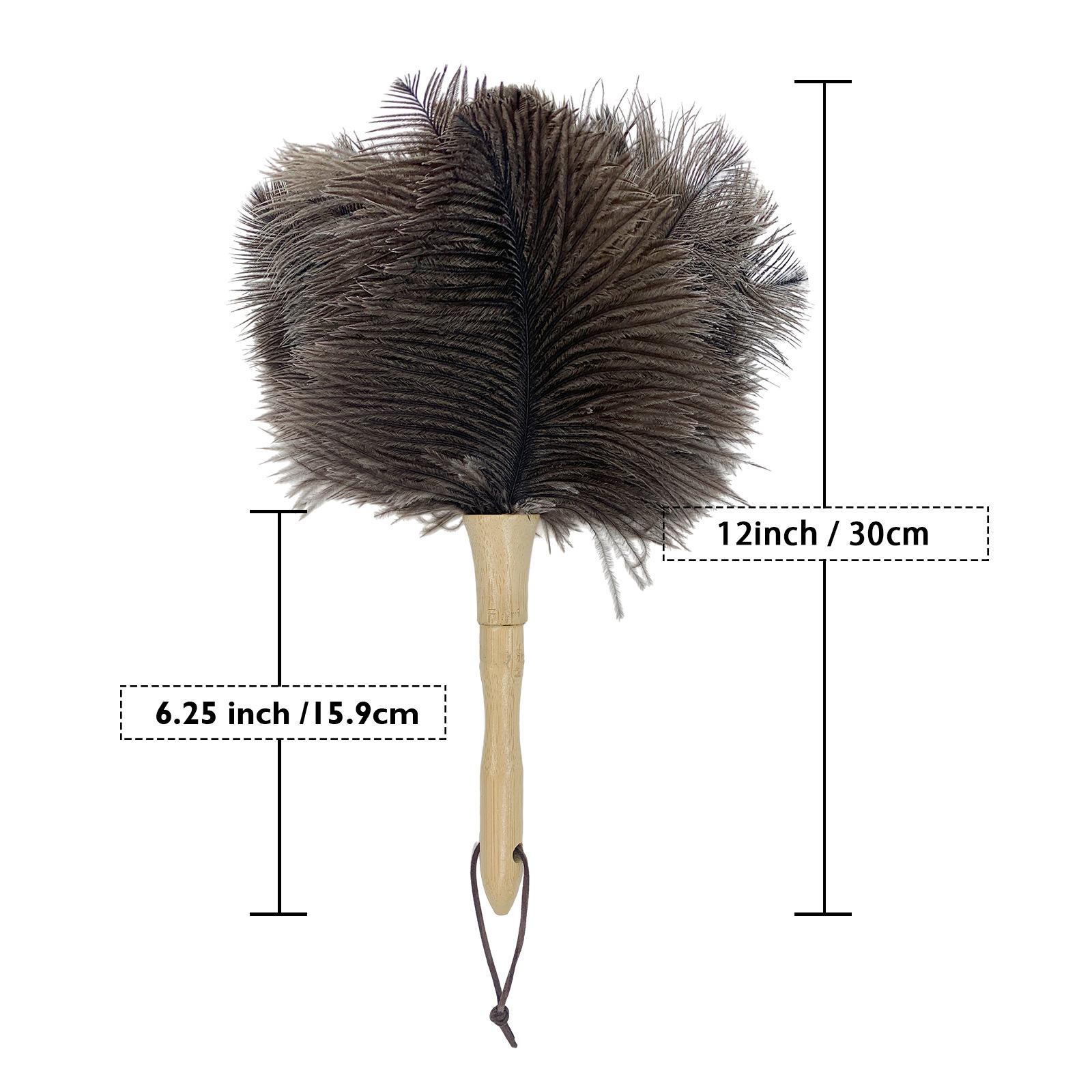 

Natural Genuine Fluffy Ostrich Feather Duster with Handle Reusable for Furniture Cleaning Household Hand Duster Cleaning Supplie