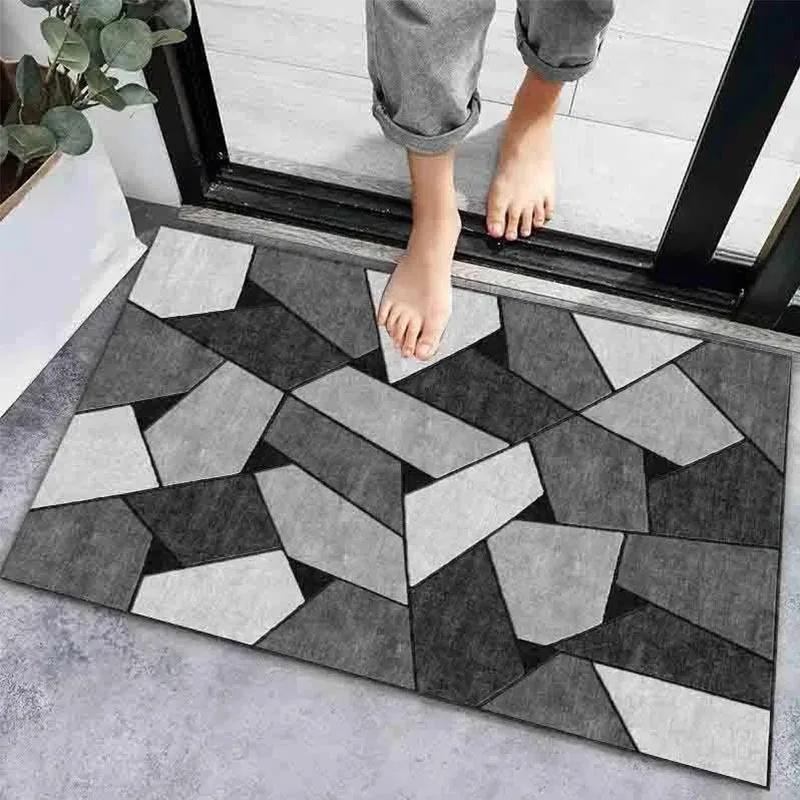 Boho Ethnic Style Geometric Pattern Floor Mat, Modern Cartoon Print Rug For Entryway Non-Slip Carpet Ideal For Home Decoration