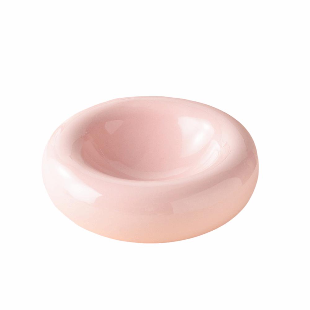 Wide Opening Donut-Shaped Cat Bowl Smooth Pet Food Bowl Cat Food Dish Ceramic Cat Bowl Home