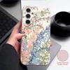 Book Flowers Print Case For Samsung A18 A57 A37 A17 A56 A36 A26 A16 A55 A35 A25 A15 A54 S21 FE S22 S23 S24 Plus S25 S26 Ultra Silicone Cover