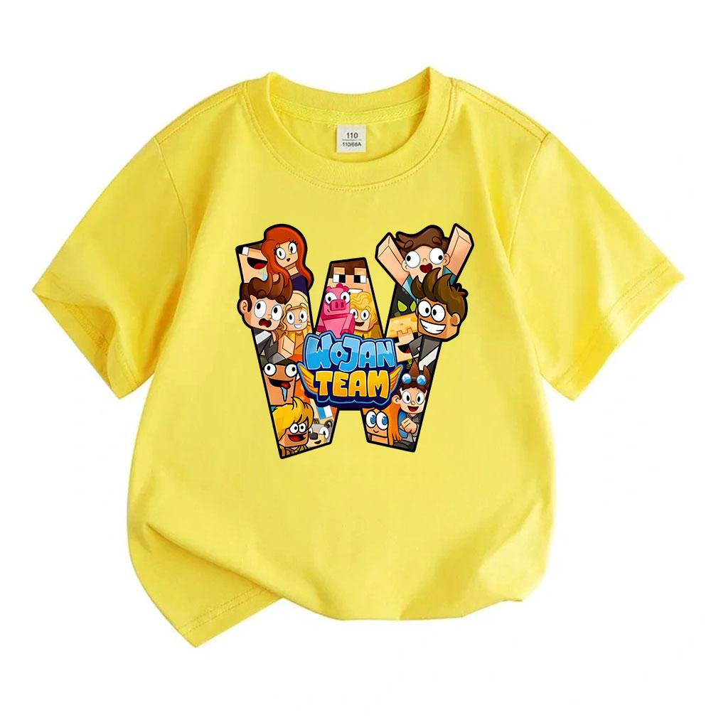 T-shirt a maniche corte girocollo 100% cotone per bambini e ragazzi, con stampa di simpatici personaggi dei cartoni animati e dei videogiochi, T-shirt morbide casual per l'estate e l'uso quotidiano
