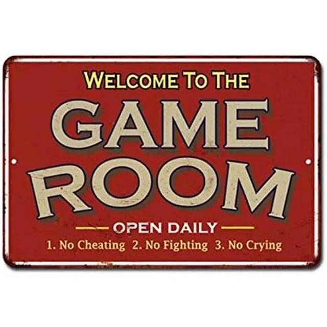 Retro Gamer At Work Metal Tin Sign Vintage Wall Art Poster for Game Room Café Garage Club Bar Pubs Iron