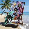 Custom Name Personalized Saint Seiya Print Beach Towel, for Trip Camping Beach Party Home Decor, Birthday Gift for Family & Friends