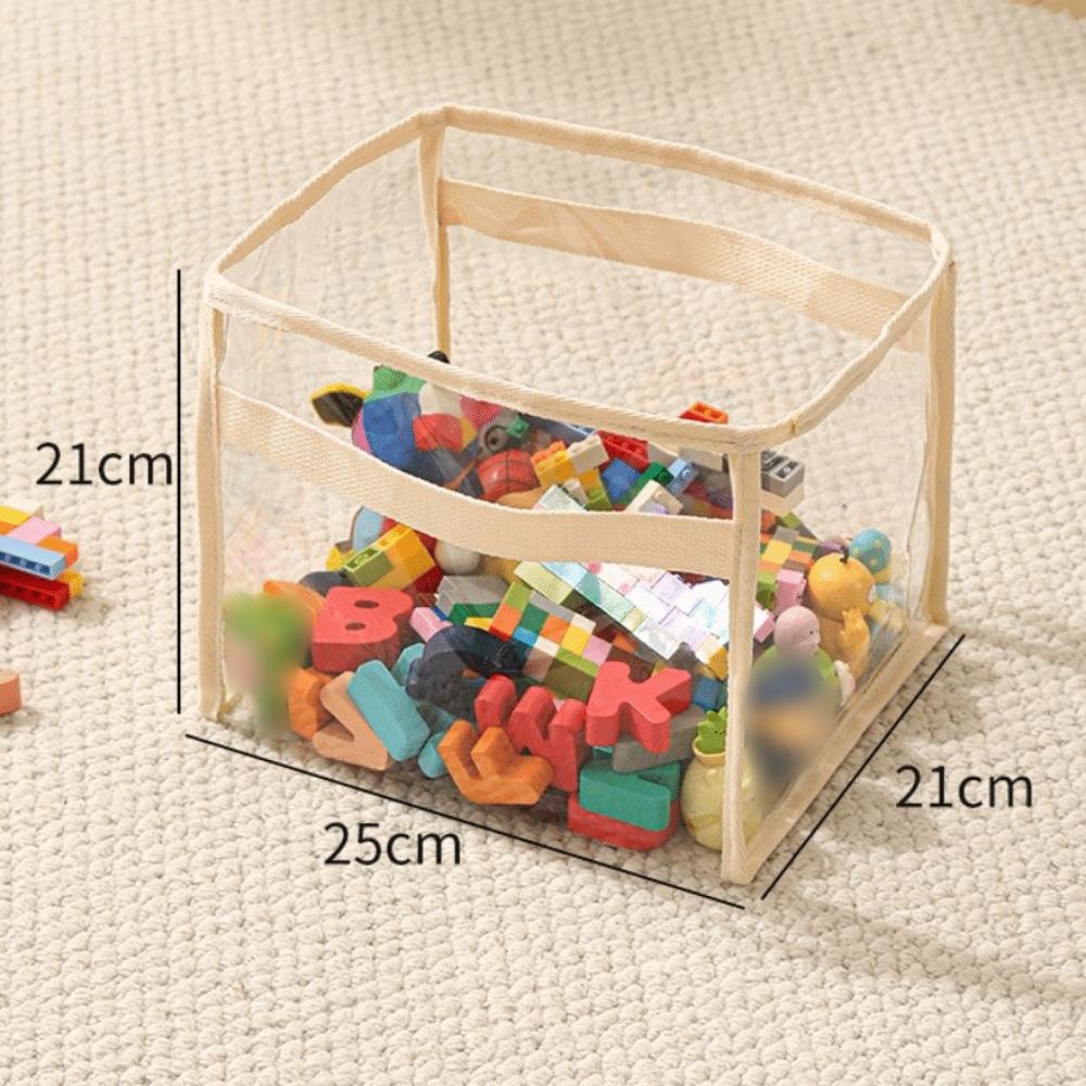 New PVC Doll Storage Basket Transparent with Handle Storage Bucket Large-capacity Space Saving Toys Storage Household Use