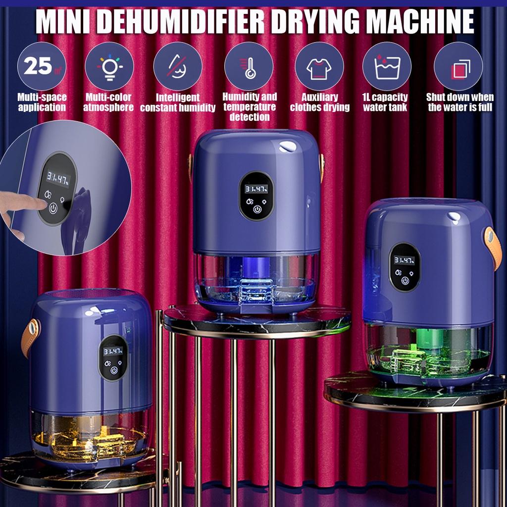 40W Household Dehumidifier Mini Air Dryer Moisture Absorber Air Purifier For Bedroom Kitchen Ultra-quiet 1000ML