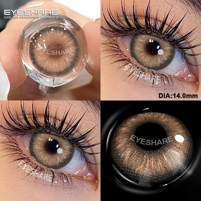 EYESHARE 2pcs Fashion Colored Contact Lenses Cosmetic Natural Pupils Blue Eyes Yearly Use Beauty Makeup