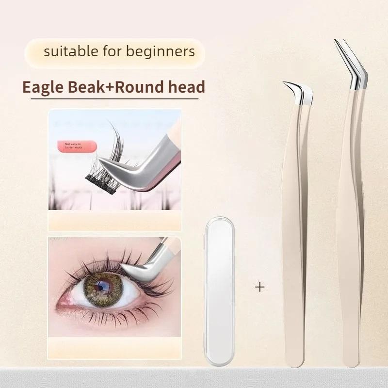 High Precision False Eyelash Tweezers Wedding And Vaccination Beginners Stainless Steel Eyelash Tweezers Grafting False Eyelash