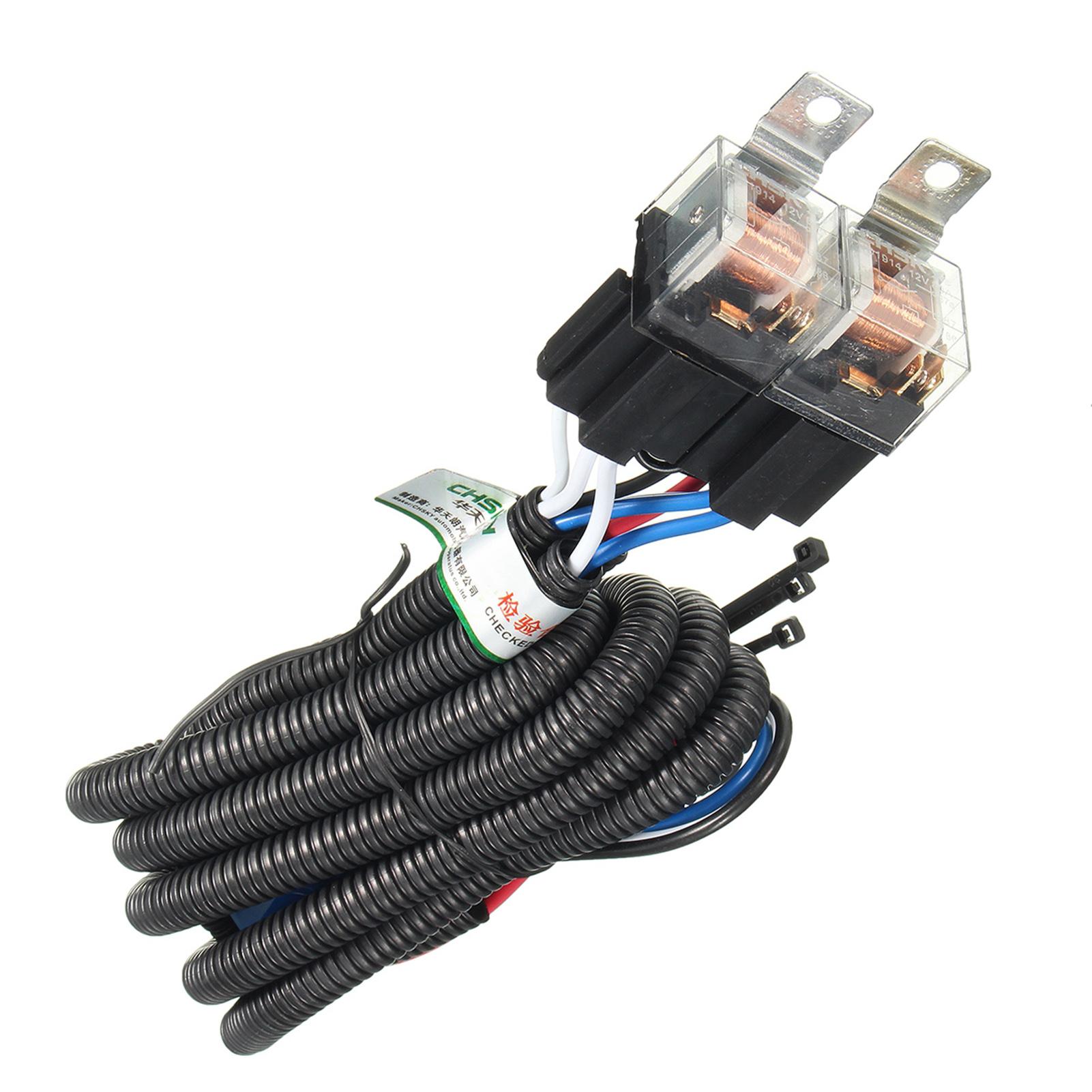 Pure Copper Wire, Current Conduction, Car Relay Wiring Harness, Suitable for H4 Celsius 9003 Headlights, Ceramic Lamp Holder, High Temperature Resista