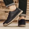 Fashion Hot Sale Men Leather Casual Shoes Soft Sole Walking Shoes Luxury Brand Lace-Up Lightweight Walking Shoes Outdoor Mens Sneakers