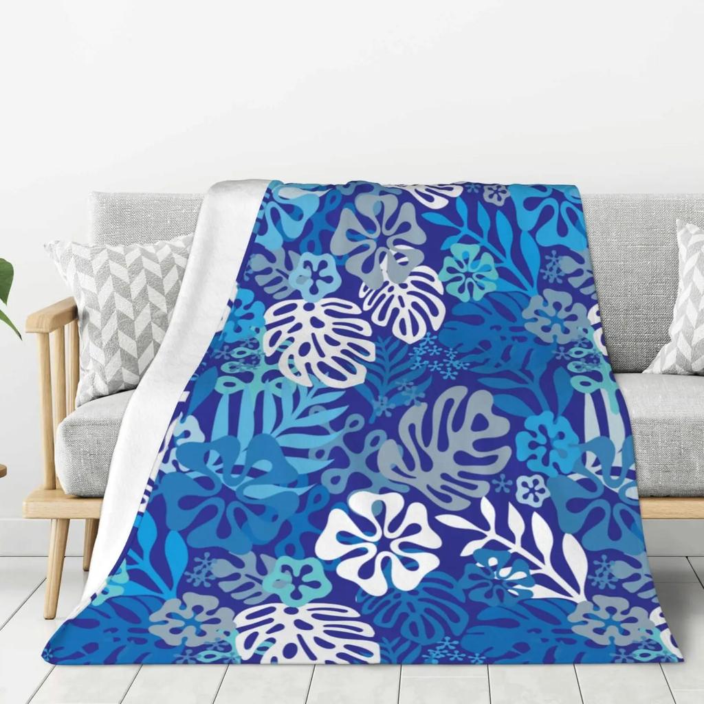 Monstera Deliciosa Palms Throw Blanket Tropical Plants Home Soft Cozy Blanket Lightweight Microplush Decor Blankets All Season