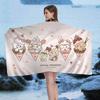 kawaii Cat Mikko artwork I-Illustrations Big Microfiber Beach Towels Quick Dry Towel Sand Pool Towel for Travel Swim Pool Yoga
