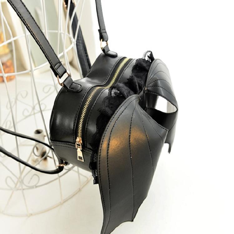 Zaino in Pizzo Trendy ad Ali di Pipistrello Rucksack in PU Daypack Gotico per Shopping e Appuntamenti