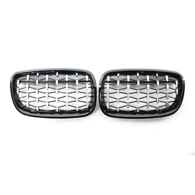 For BMW X5 E70 X6 E71 2007-2013 Front Hood Kidney Bumper Racing Grille Mesh Diamond Style Grill Car Replacement Accessories